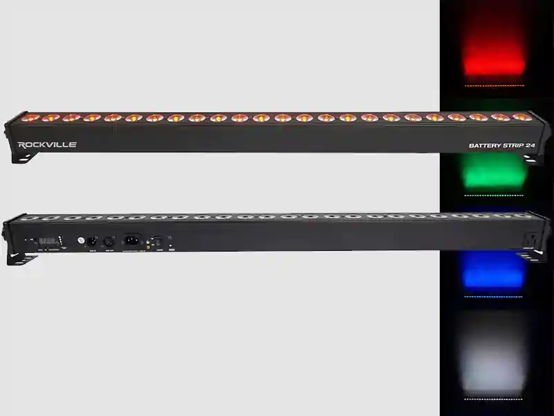 Rockville Battery Strip 24 Rechargeable RGBW LED BAR